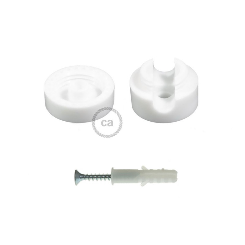 Sujeción de pared universal blanco para cable textil
