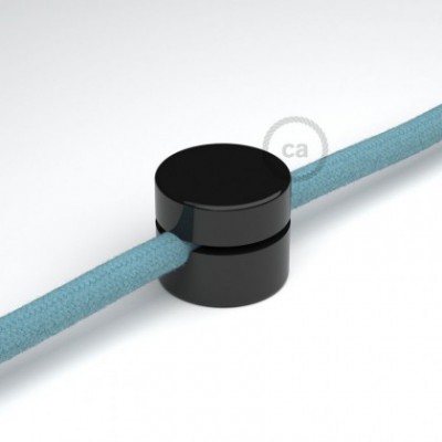 Sujeción de pared universal negro para cable textil