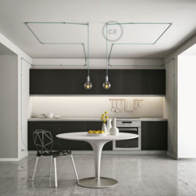 Sujeción de pared universal transparente para cable textil