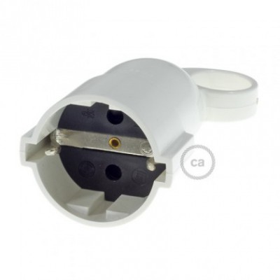 Enchufe Schuko Confort con anillo 16A 250V Blanco