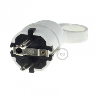 Clavija Schuko Confort con anillo 16A 250V Blanca