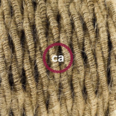 Pendel en porcelana, lámpara colgante cable textil en Jute TN06