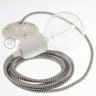 Pendel en porcelana, lámpara colgante cable textil Stracciatella 3D RT14