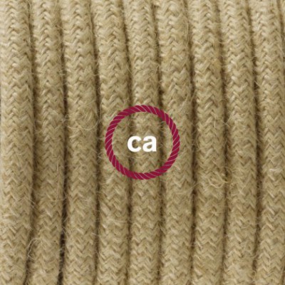 Pendel en porcelana, lámpara colgante cable textil en Jute RN06