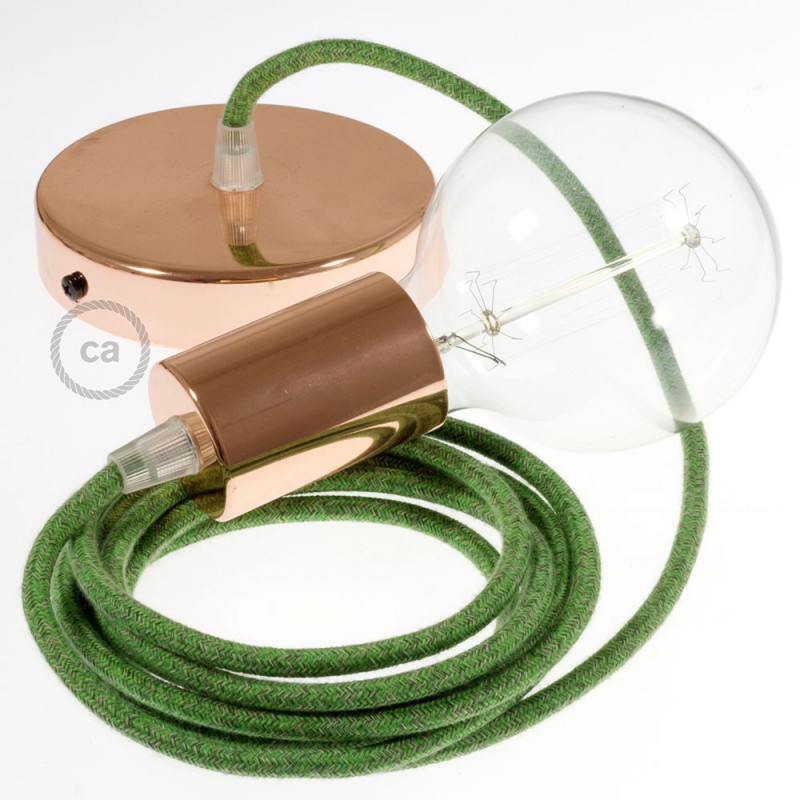 Pendel único, lámpara colgante cable textil Bronte en Algodón RX08