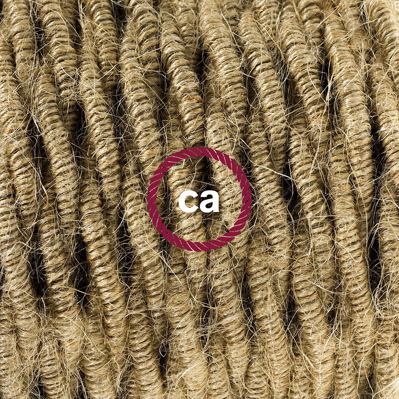 Pendel único, lámpara colgante cable textil en Jute TN06