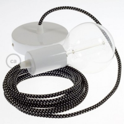 Pendel único, lámpara colgante cable textil Estrellas 3D RT41