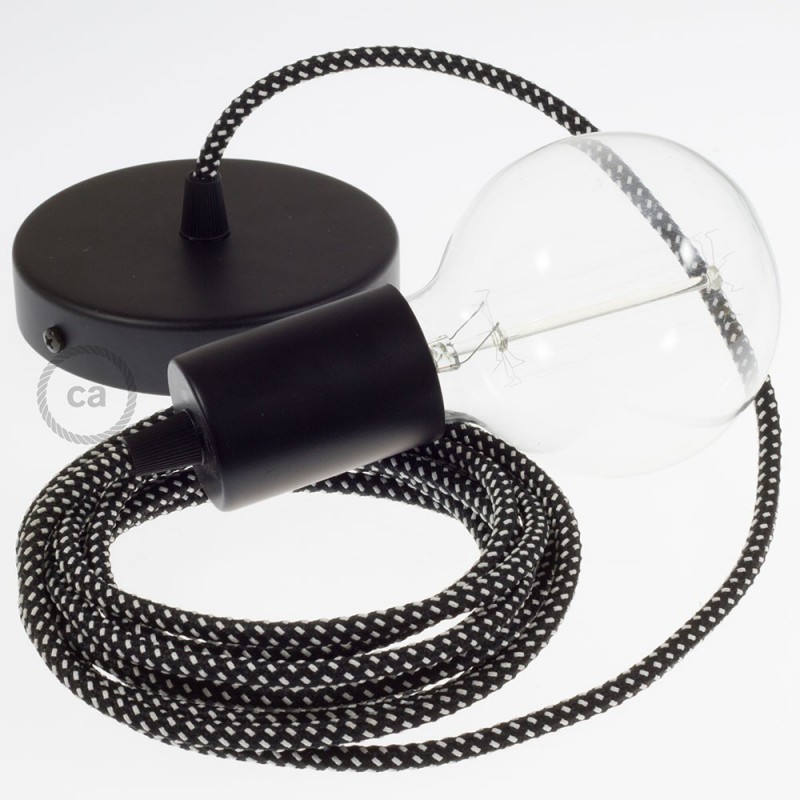 Pendel único, lámpara colgante cable textil Estrellas 3D RT41