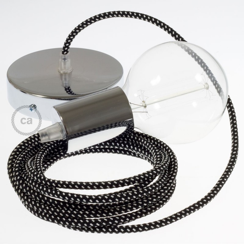 Pendel único, lámpara colgante cable textil Estrellas 3D RT41