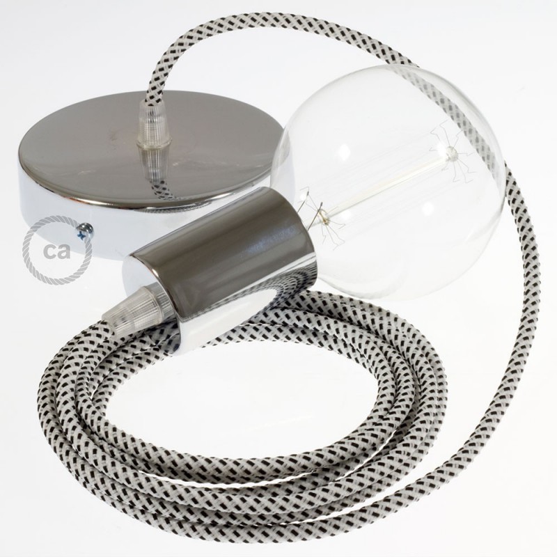 Pendel único, lámpara colgante cable textil Stracciatella 3D RT14