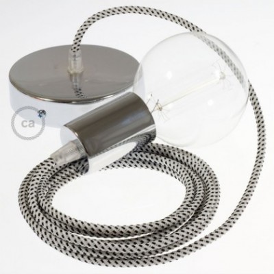 Pendel único, lámpara colgante cable textil Stracciatella 3D RT14