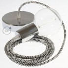 Pendel único, lámpara colgante cable textil Stracciatella 3D RT14