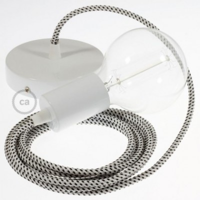 Pendel único, lámpara colgante cable textil Stracciatella 3D RT14