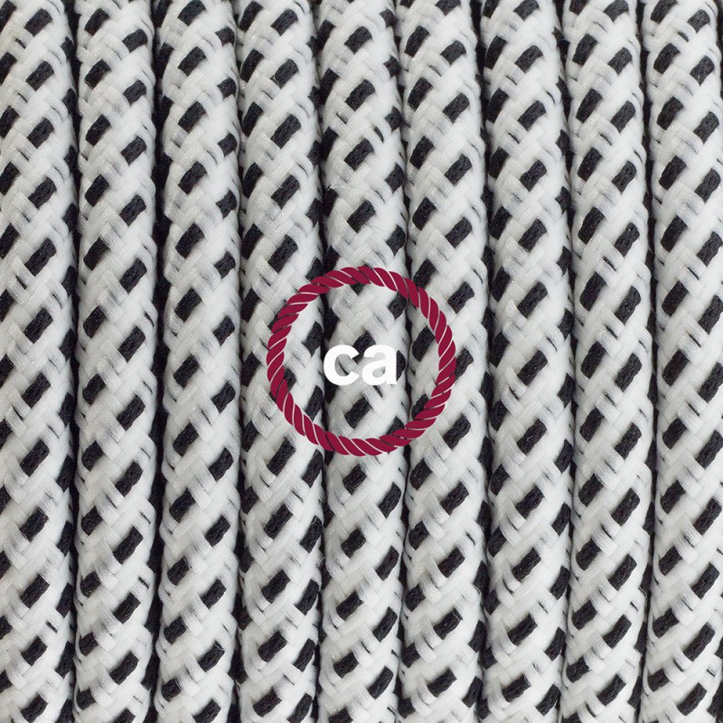 Pendel único, lámpara colgante cable textil Stracciatella 3D RT14