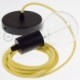 Pendel único, lámpara colgante cable textil Amarillo Pastel en Algodón RC10