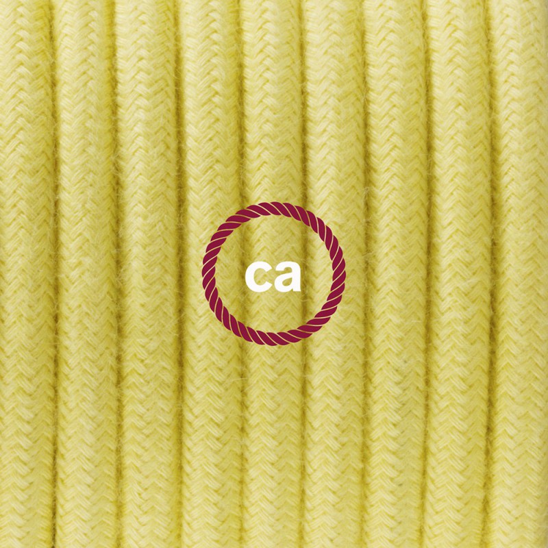Pendel único, lámpara colgante cable textil Amarillo Pastel en Algodón RC10