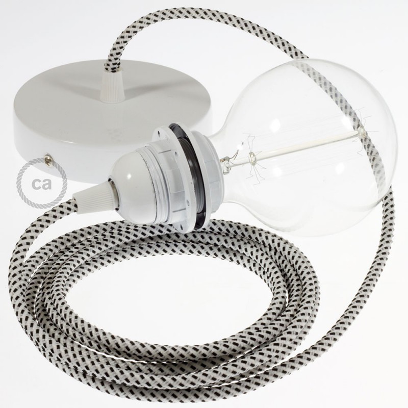 Pendel para pantalla, lámpara colgante cable textil Stracciatella 3D RT14
