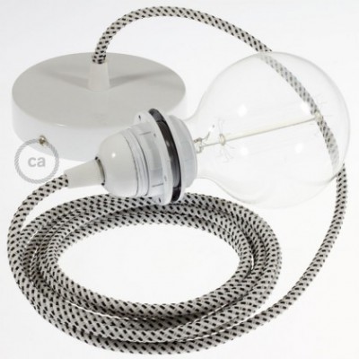 Pendel para pantalla, lámpara colgante cable textil Stracciatella 3D RT14