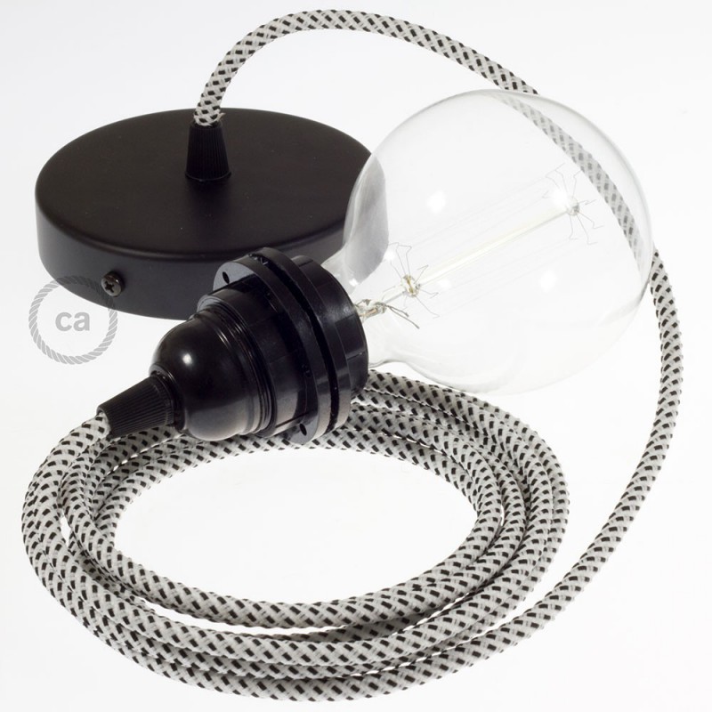 Pendel para pantalla, lámpara colgante cable textil Stracciatella 3D RT14