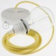 Pendel para pantalla, lámpara colgante cable textil Amarillo Pastel en Algodón RC10