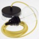 Pendel para pantalla, lámpara colgante cable textil Amarillo Pastel en Algodón RC10