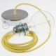 Pendel para pantalla, lámpara colgante cable textil Amarillo Pastel en Algodón RC10