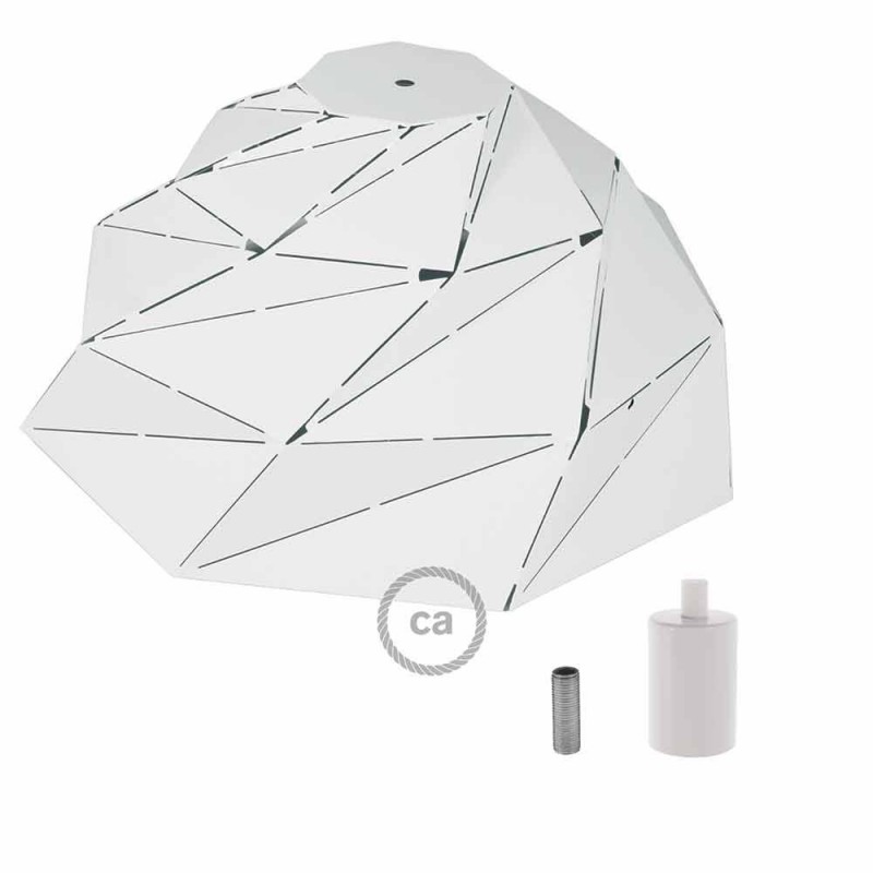 Pantalla Nuvola de metal blanca brillante con portalámpara E27