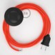 Cableado para lámpara de pie, cable RF15 Efecto Seda Naranja Flùo 3 m. Elige tu el color de la clavija y del interruptor!