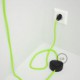 Cableado para lámpara de pie, cable RF10 Efecto Seda Amarillo Flúo 3 m. Elige tu el color de la clavija y del interruptor!