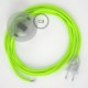 Cableado para lámpara de pie, cable RF10 Efecto Seda Amarillo Flúo 3 m. Elige tu el color de la clavija y del interruptor!