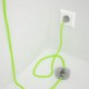 Cableado para lámpara de pie, cable RF10 Efecto Seda Amarillo Flúo 3 m. Elige tu el color de la clavija y del interruptor!
