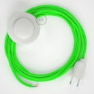 Cableado para lámpara de pie, cable RF06 Efecto Seda Verde Flùo 3 m. Elige tu el color de la clavija y del interruptor!