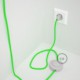 Cableado para lámpara de pie, cable RF06 Efecto Seda Verde Flùo 3 m. Elige tu el color de la clavija y del interruptor!