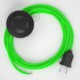 Cableado para lámpara de pie, cable RF06 Efecto Seda Verde Flùo 3 m. Elige tu el color de la clavija y del interruptor!