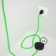 Cableado para lámpara de pie, cable RF06 Efecto Seda Verde Flùo 3 m. Elige tu el color de la clavija y del interruptor!