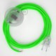 Cableado para lámpara de pie, cable RF06 Efecto Seda Verde Flùo 3 m. Elige tu el color de la clavija y del interruptor!