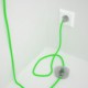 Cableado para lámpara de pie, cable RF06 Efecto Seda Verde Flùo 3 m. Elige tu el color de la clavija y del interruptor!