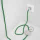 Cableado para lámpara de pie, cable RM06 Efecto Seda Verde 3 m. Elige tu el color de la clavija y del interruptor!