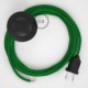 Cableado para lámpara de pie, cable RM06 Efecto Seda Verde 3 m. Elige tu el color de la clavija y del interruptor!