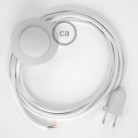 Cableado para lámpara de pie, cable RM01 Efecto Seda Blanco 3 m. Elige tu el color de la clavija y del interruptor!