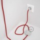 Cableado para lámpara de pie, cable RM09 Efecto Seda Rojo 3 m. Elige tu el color de la clavija y del interruptor!
