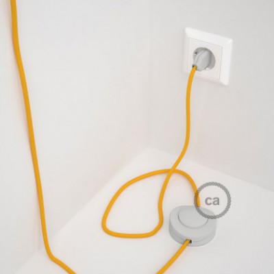 Cableado para lámpara de pie, cable RM10 Efecto Seda Amarillo 3 m. Elige tu el color de la clavija y del interruptor!
