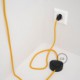 Cableado para lámpara de pie, cable RM10 Efecto Seda Amarillo 3 m. Elige tu el color de la clavija y del interruptor!