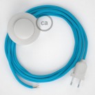 Cableado para lámpara de pie, cable RM11 Efecto Seda Celeste 3 m. Elige tu el color de la clavija y del interruptor!