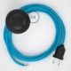 Cableado para lámpara de pie, cable RM11 Efecto Seda Celeste 3 m. Elige tu el color de la clavija y del interruptor!