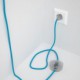 Cableado para lámpara de pie, cable RM11 Efecto Seda Celeste 3 m. Elige tu el color de la clavija y del interruptor!