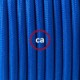 Cableado para lámpara de pie, cable RM12 Efecto Seda Azul 3 m. Elige tu el color de la clavija y del interruptor!
