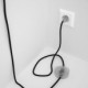 Cableado para lámpara de pie, cable RM04 Efecto Seda Negro 3 m. Elige tu el color de la clavija y del interruptor!