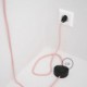 Cableado para lámpara de pie, cable RM16 Efecto Seda Rosa Bebé 3 m. Elige tu el color de la clavija y del interruptor!