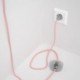 Cableado para lámpara de pie, cable RM16 Efecto Seda Rosa Bebé 3 m. Elige tu el color de la clavija y del interruptor!